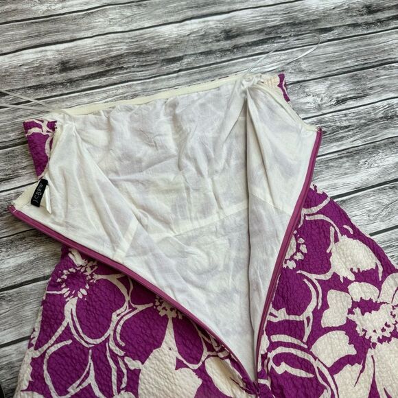 J. Crew Factory Women Strapless Tube Top Floral A Line Summer Dress 2 Pink White - Picture 7 of 15